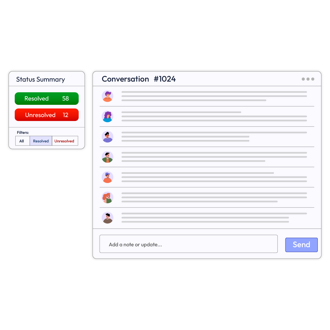 Conversation status and logs