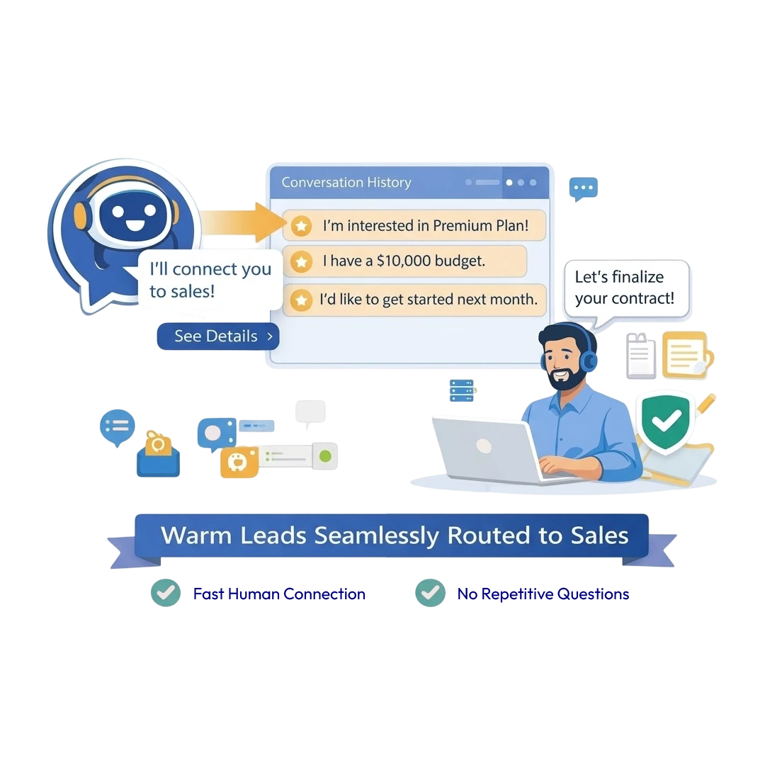 Hand off to sales reps when closing matters